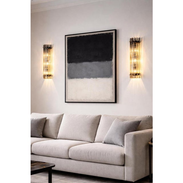 1990s Italian Smoked Murano Glass Wall Sconces in the style of Venini, 1990s, Set of 4 For Sale - Image 5 of 18