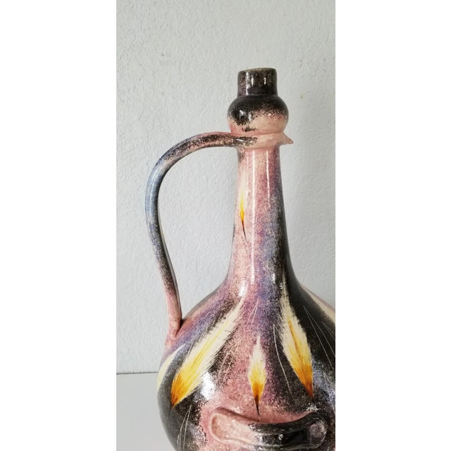 Ceramic 1980 G Tazdien Hand Painted Vase For Sale - Image 7 of 11
