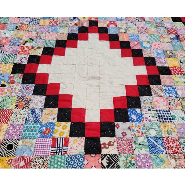 19th C Postage Stamp Chain Quilt - 5670 Pieces For Sale In Los Angeles - Image 6 of 7