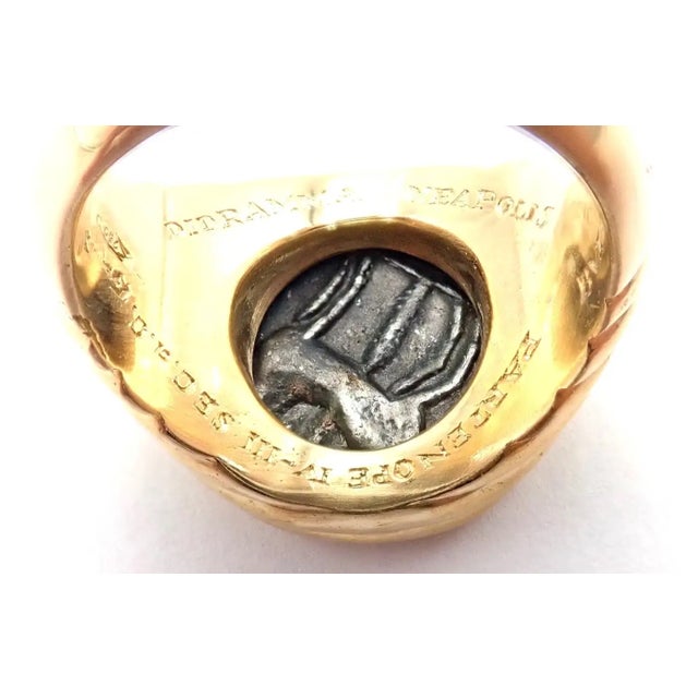 Bulgari Bulgari Gold Monete Antique Coin Signet Ring, Size 6.5 For Sale - Image 4 of 10