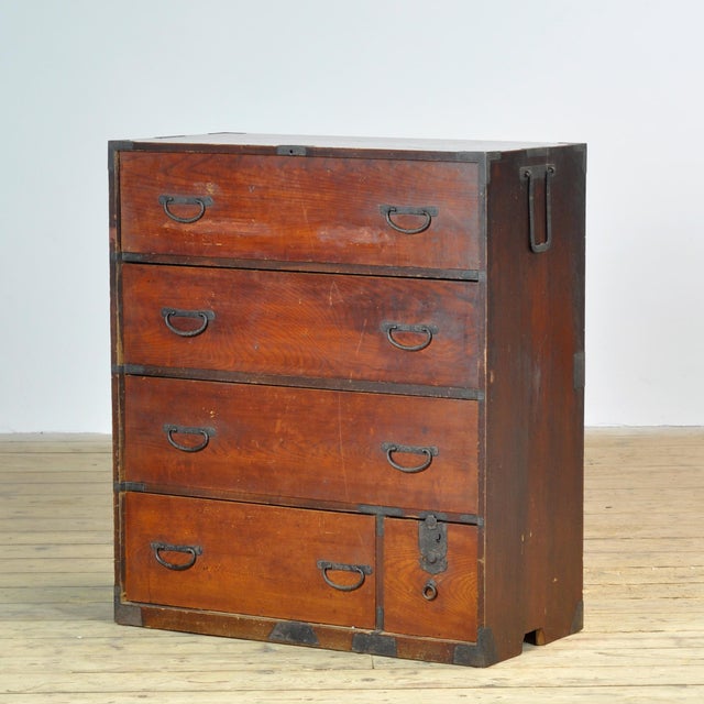 Japanese Tansu Chest of Drawers, 1890 For Sale - Image 3 of 11