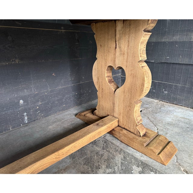 1920s Large French Bleachers Oak Farmhouse Dining Table, 1925 For Sale - Image 5 of 17