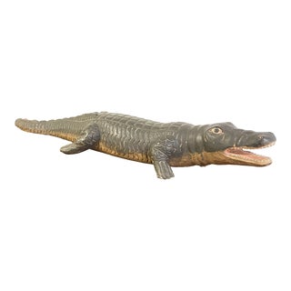 1970s Coastal Folk Art Style Giant Hand Carved Alligator For Sale
