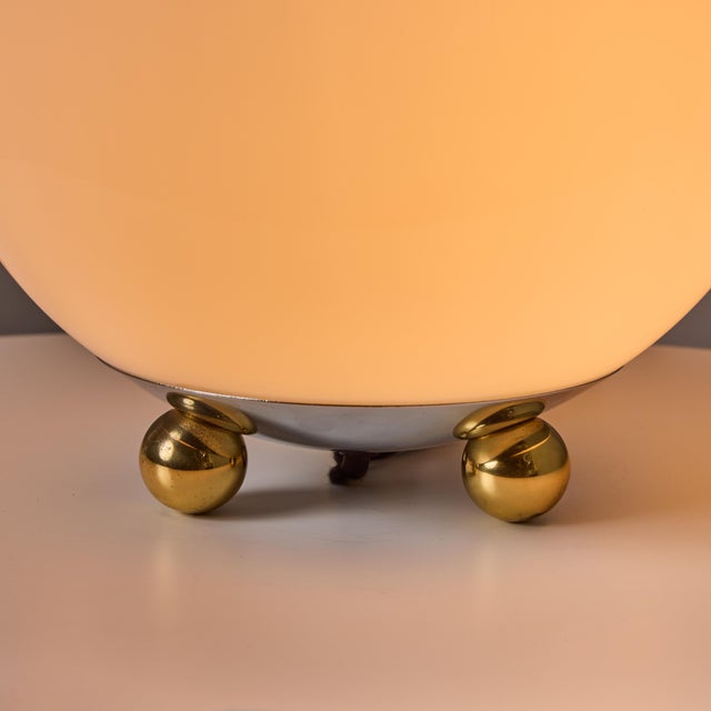 Metal 1980s Geometric Brass and Glass Table Lamp for Technolumen, Germany For Sale - Image 7 of 18