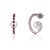 Gemstone Natural Ruby & Freshwater Pearl Designer C Hoop Earrings in 925 Sterling Silver, A Pair For Sale - Image 7 of 15