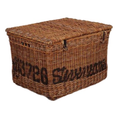 English Wicker Log Basket, 1890s For Sale
