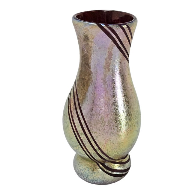 Modern Minh Martin Art Romeo Glass Vase Gold Line Pattern For Sale - Image 3 of 12