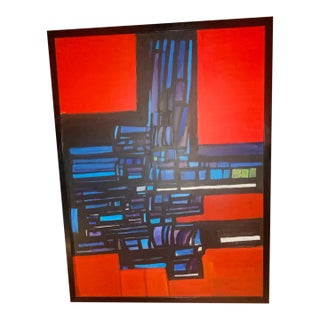 1990s Original Abstract Oil Painting Walter Taft Bradshaw For Sale