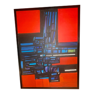 1990s Original Abstract Oil Painting Walter Taft Bradshaw