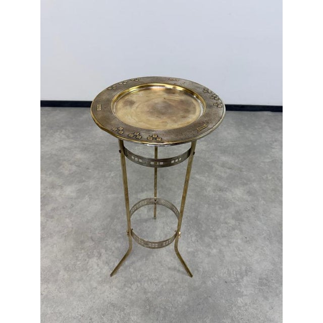 Art Nouveau Brass Plant Stand in the style of Wiener Werkstätte, 1890s For Sale - Image 3 of 11
