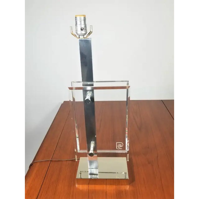 1970s Pierre Cardin Signed Lucite Table Lamp Mid Century Modern 1970s For Sale - Image 5 of 12