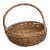 Monumental Vintage Handwoven Wicker Gathering Basket With Oversized Handle For Sale