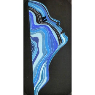 French Abstract - Aqua Profile For Sale