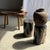 Side Table in Black Petrified Wood with Beige Fine Mesh Pattern For Sale - Image 4 of 18