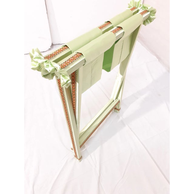 Textile Green Cavvalletto Decorative Luggage Rack For Sale - Image 7 of 10