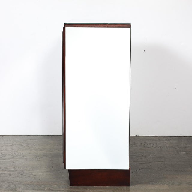 Art Deco Directoire Style Walnut, Mirrored & Reverse Etched Detail Bar Cabinet For Sale - Image 9 of 18
