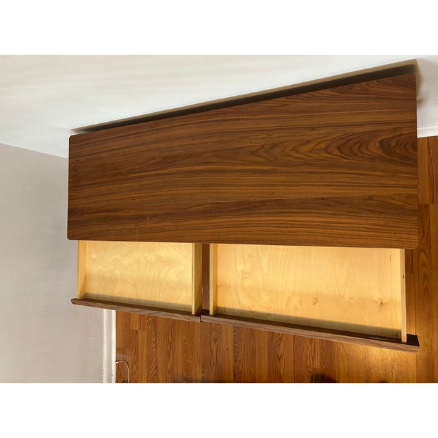 Authentic Italian design desk from Gervasoni, model Gray 50, designed by Paola Navone. • Crafted in walnut veneer with two...