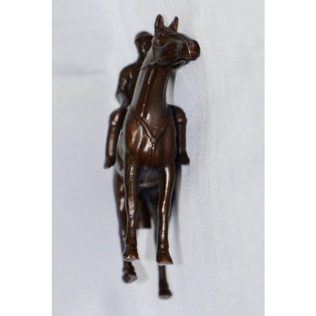 Midcentury Rider on Horse Japanese Cast Metal Bronze Finish Miniature Statue For Sale In Nashville - Image 6 of 8