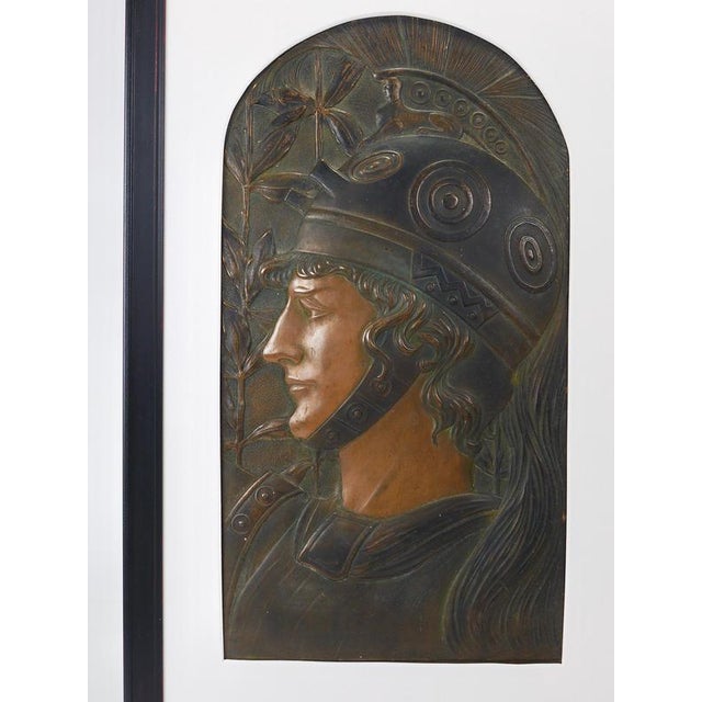 Vienna Secession Art Nouveau Spartans Relief Panels attributed to Georg Klimt, 1900, Set of 2 For Sale - Image 12 of 18