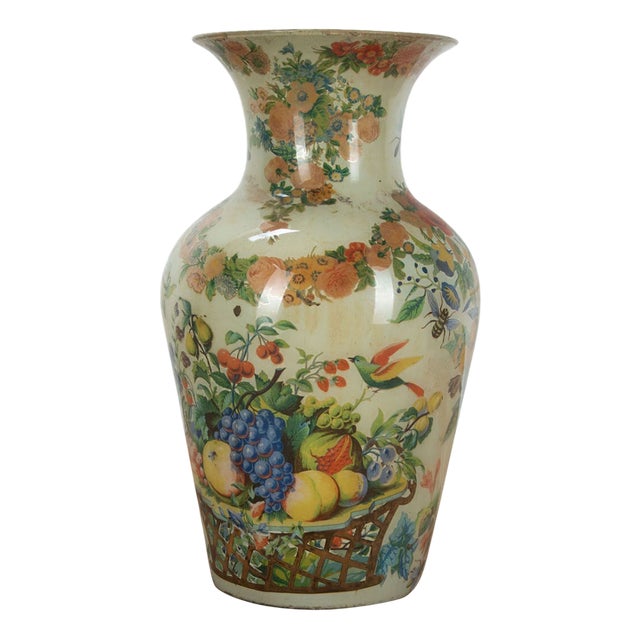 Antique Decalcomania Vase, 1850 For Sale