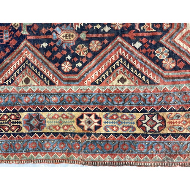 Textile Antique Persian Qashqai Rug 4'5" X 7’7" For Sale - Image 7 of 8