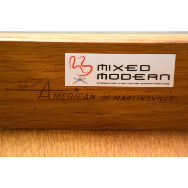 Wood 1960s Refinished American of Martinsville Walnut and Aluminum Nightstand For Sale - Image 7 of 7