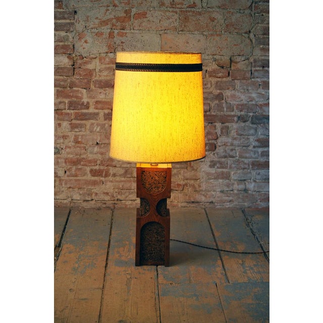 Art Deco Floor Lamp in Oak and Cork, Czech, 1920s For Sale - Image 9 of 10