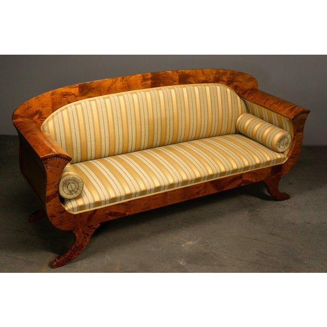 Wood Biedermeier Style Sofa in Birch For Sale - Image 7 of 18