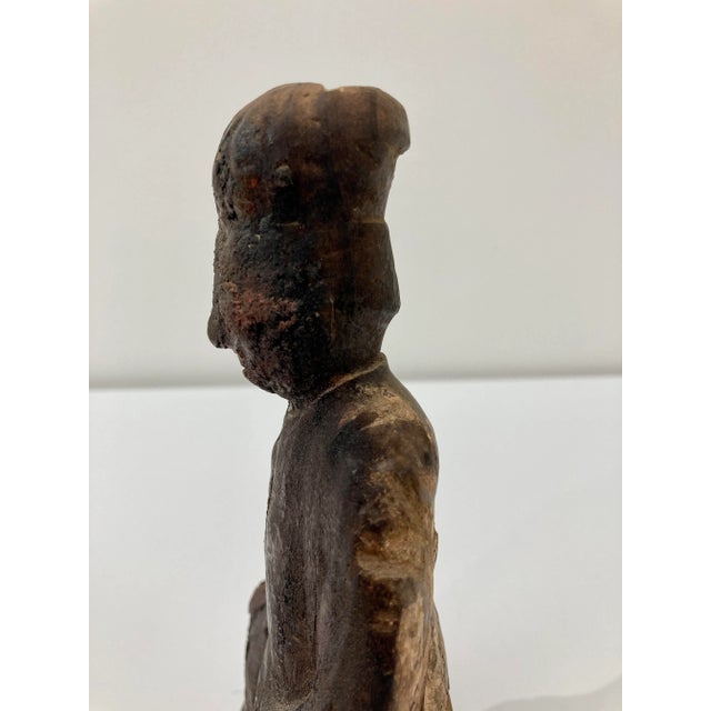 Wood 19th Century Chinese Carved Wooden Ancestor Figure For Sale - Image 7 of 12