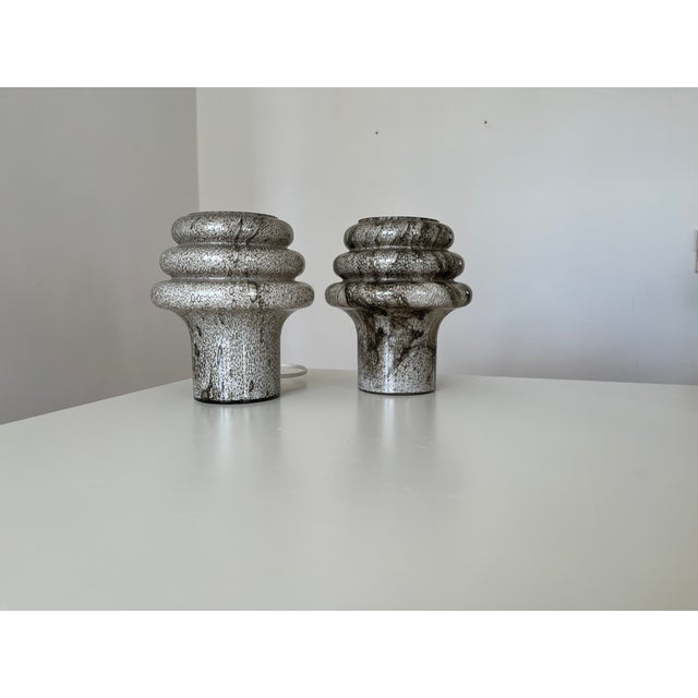 Swedish Glass Table Lamps with Snakeskin Print by Marianne Starck for Michael Andersen & Son, 1960s, Set of 2 For Sale - Image 6 of 11