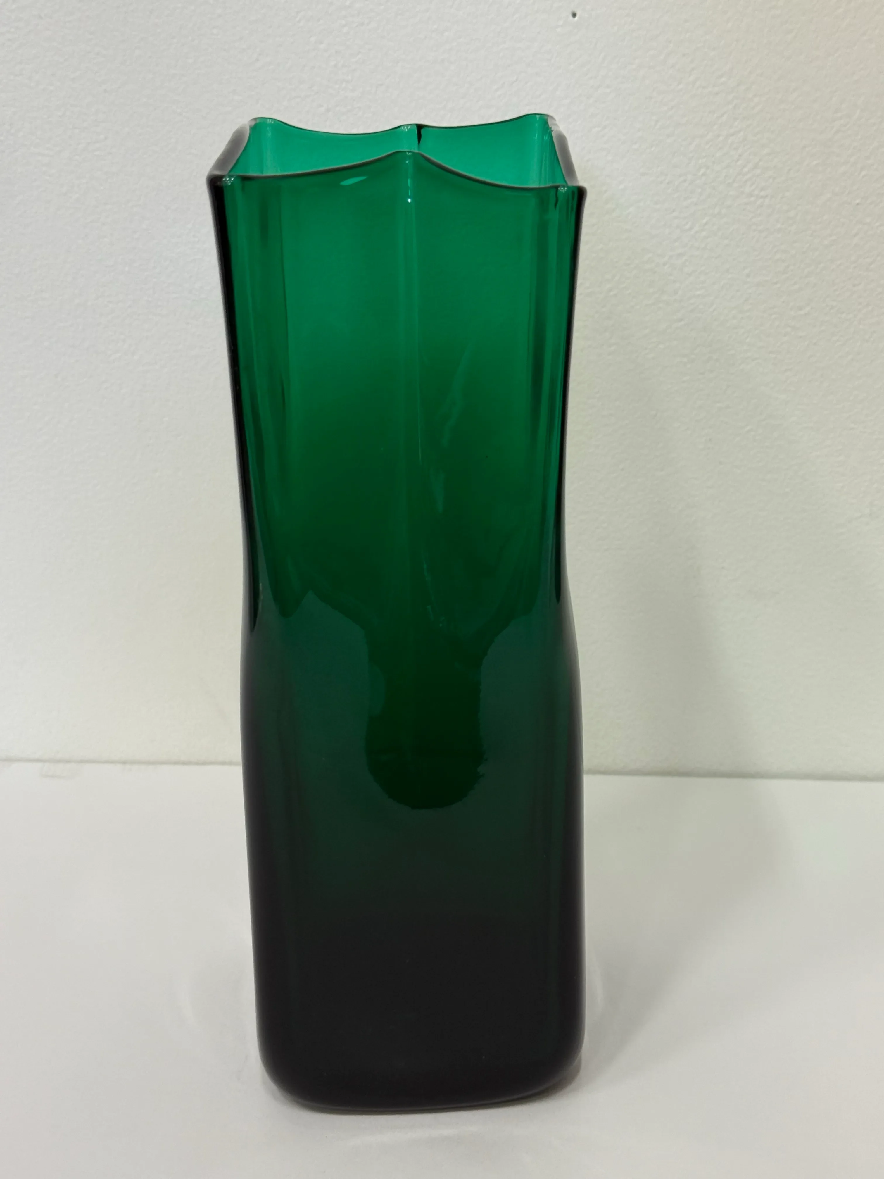 Vintage Blenko Paper Bag Blown Art Glass Vase American Mid-Century
