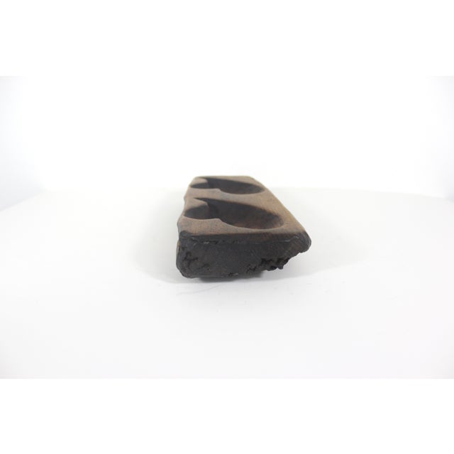 Antique Double Heart Carved Wood Maple Sugar Mold For Sale - Image 4 of 11