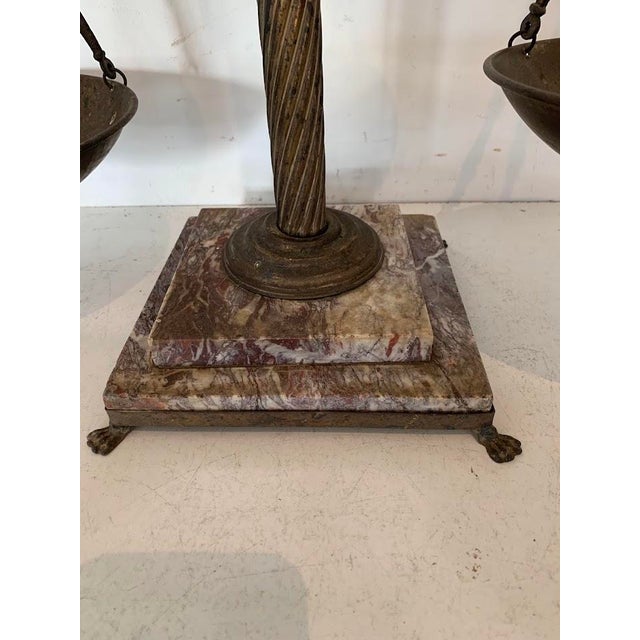 20th Century Jewelers Balance Plate in Brass and Marble For Sale - Image 9 of 11