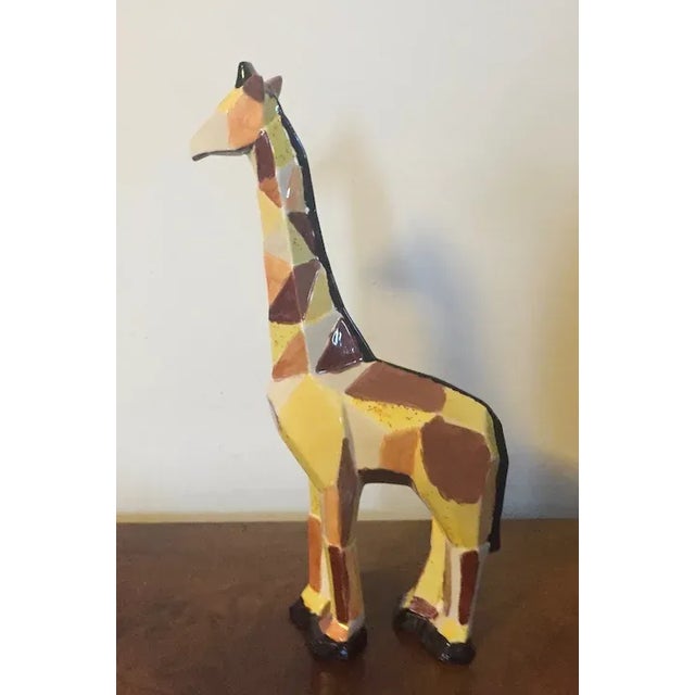 Mid Century Modern Pottery Figure of a Giraffe with Cubist Design For Sale - Image 10 of 13
