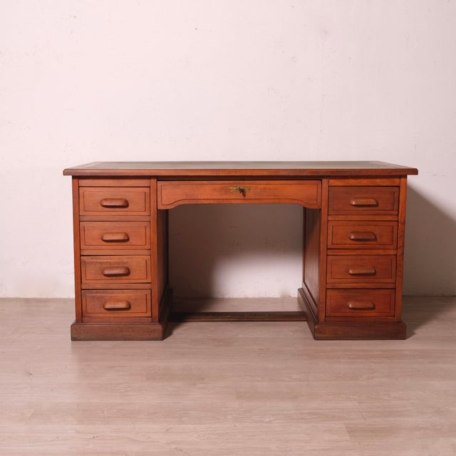 Vintage Italian Nine-Drawer Desk, 1940s For Sale - Image 18 of 18