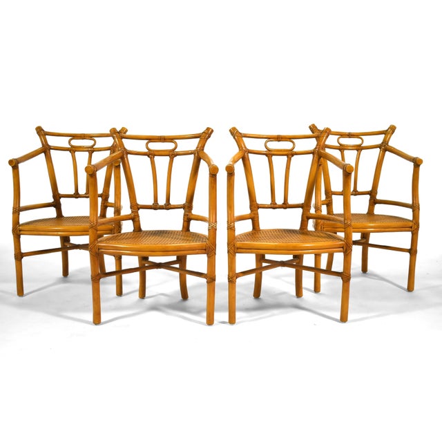 Contemporary McGuire Set of Four Armchairs For Sale - Image 3 of 12