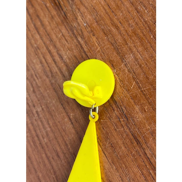 Yellow Vintage Yellow Ear Clips, 1980s, Set of 2 For Sale - Image 8 of 9