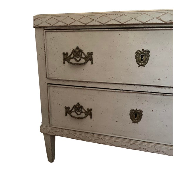 Gustavian (Swedish) Danish Two Drawer Painted Commode, 1920s For Sale - Image 3 of 10