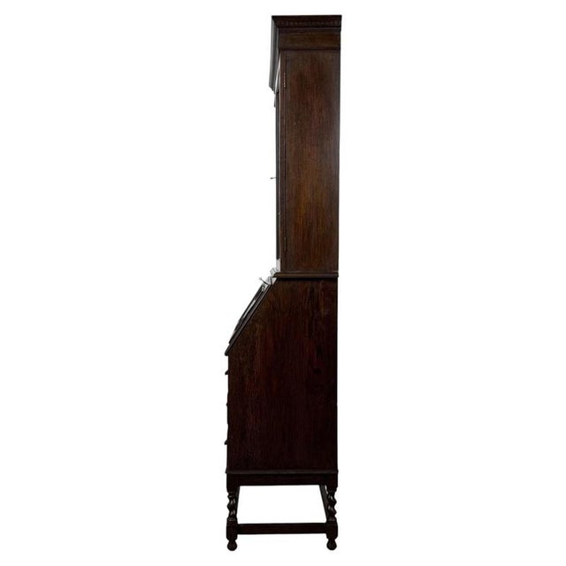 20th Century Jacobean Oak Bureau Bookcase For Sale - Image 13 of 15