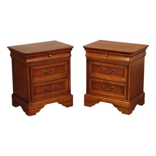 Lexington 'Chez Michelle' Pair Of Cherry Louis Philippe Style Three-Drawer Nightstands For Sale
