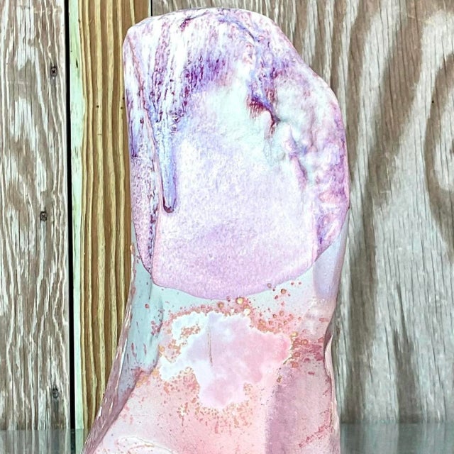 Vintage Boho Tony Evans Raku Fired Vase For Sale - Image 12 of 12