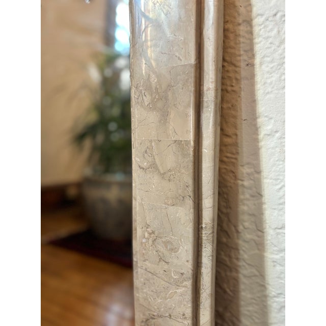 Late 20th Century Vintage Tessellated Stone Mirror With Gold Accent For Sale - Image 5 of 10