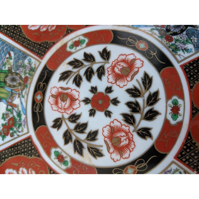 Ceramic Vintage Japanese Imari Porcelain Decorative Plate For Sale - Image 7 of 8