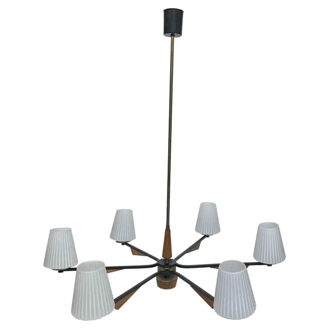 1960s Mid-Century Modern Stilnovo Style Italian Chandelier For Sale - Image 13 of 13