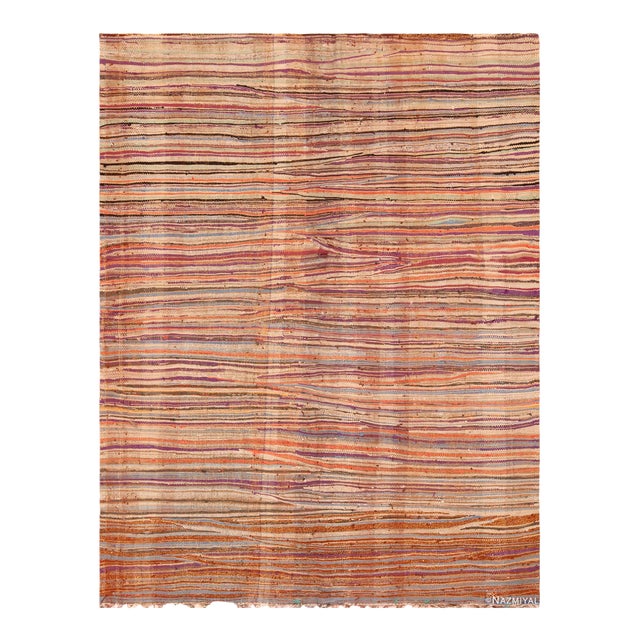 Nazmiyal Collection Striped Vintage Moroccan Tribal Kilim Rug For Sale