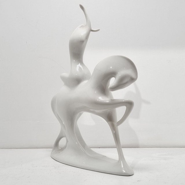 Mid-Century Art Deco Porcelain Lady Godiva Figurine by Jaroslav Ježek for Royal Dux, 1959 For Sale - Image 13 of 18