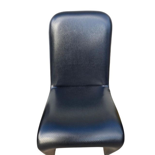 Black Vintage Mid Century Faux Snakeskin Cantilever S Side Chairs Panton 1-2-3 Style For Sale - Image 8 of 15