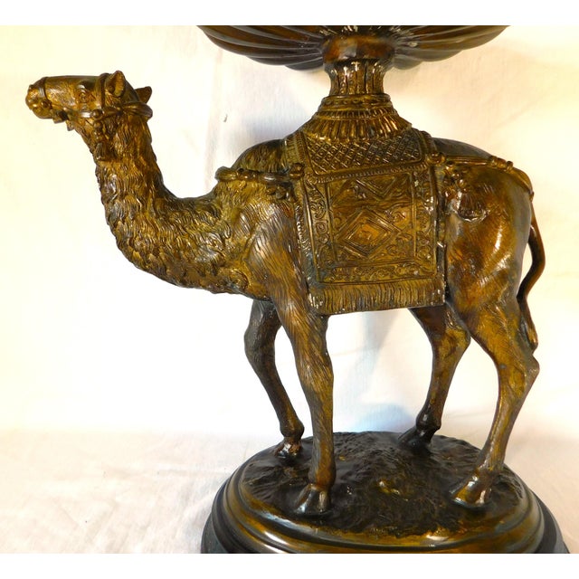 Large Vintage Bronze Figural Camel Sculpture Figurine Centerpiece 25lbs! For Sale - Image 11 of 13