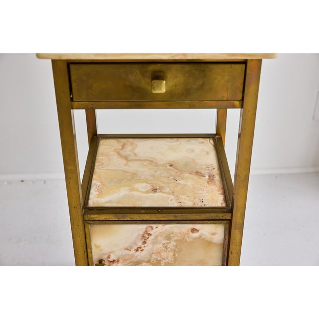 French Brass and Onyx Side Table on Casters, Circa 1900 For Sale - Image 14 of 18