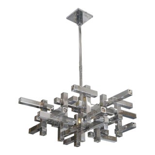 Cubist Chandelier by Sciolari For Sale